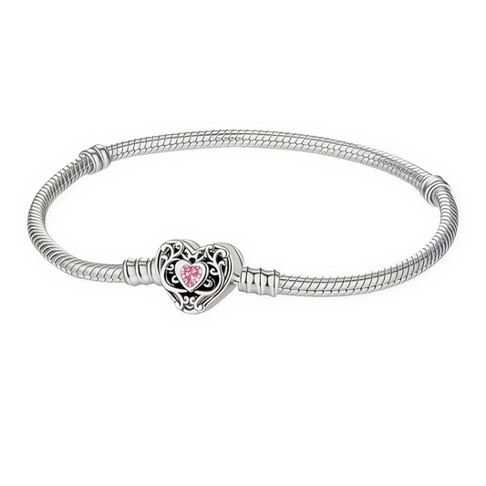 Bransoletka o splocie wężykowym "Serce Róży"