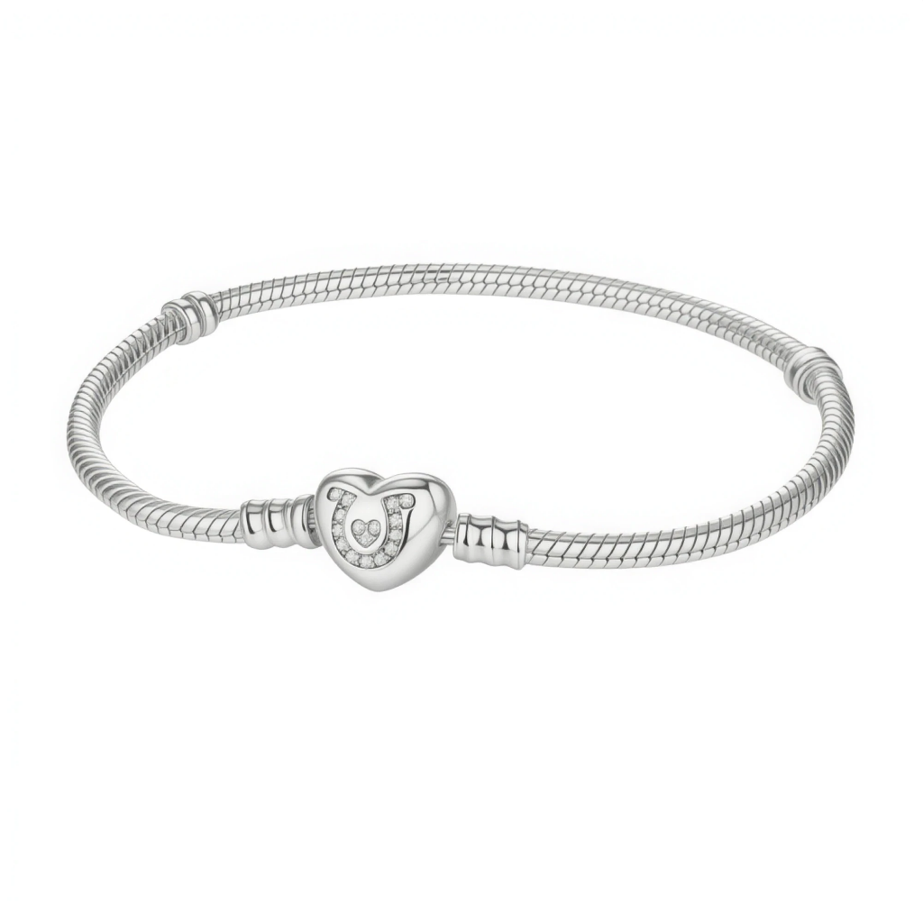 Bransoletka o splocie wężykowym "Serce Szczęścia"