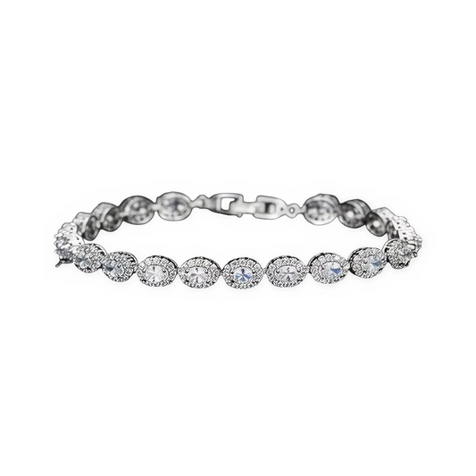 Bransoletka tenisowa z okrągłymi cyrkoniami