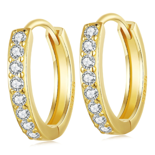 Kolczyki Gold Ring srebro 925