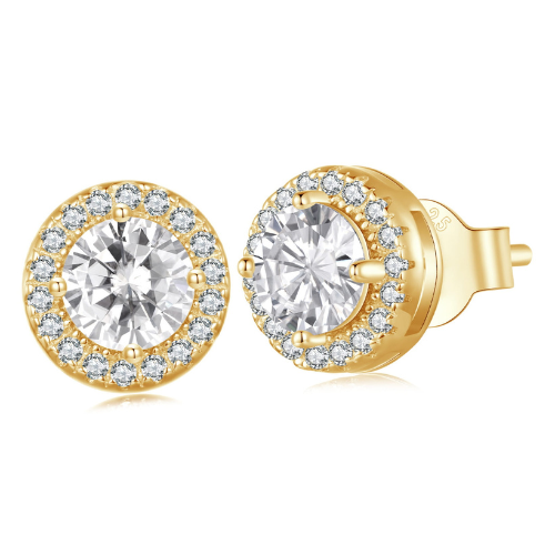 Kolczyki Gold Round srebro 925